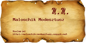 Maloschik Modesztusz névjegykártya